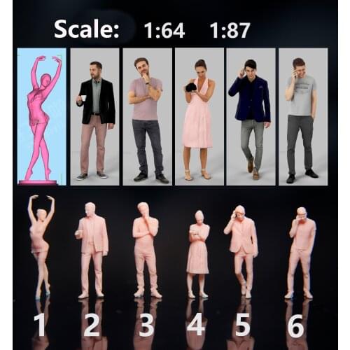 1/64 1/87Model Miniature Figure People White Model Need To Be Colored By Yourself