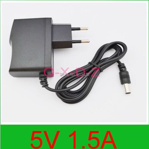 1Pcs DC 5V 1.5A &1500mA AC 100-240V Converter Adapter Power Supply EU Plug DC 5.5*2.1mm