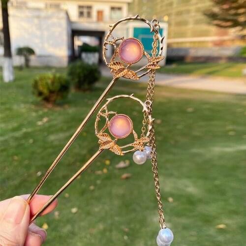 1PC Fashion Metal Hair Sticks Chinese Style Women Hair Pin Hairpins Headwear Gifts For Girls Party Hair Jewelry Decor Supplies