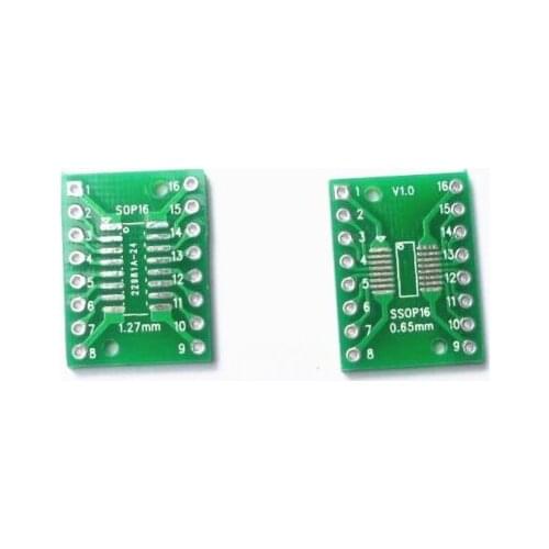 10Pcs SOP16 SSOP16 TSSOP16 To DIP16 0.65/1.27mm IC Adapter PCB Board