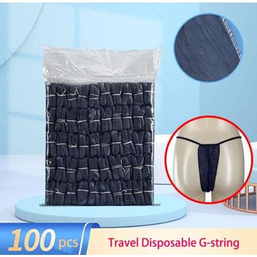 100Pcs Blue/Black Travel Disposable G-string Panties Underwear T-back Saloon Spa Underwear drop shipping women underwear