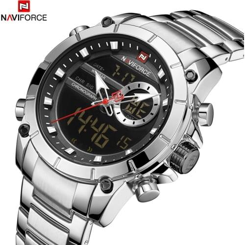2021NAVIFORCE Top Luxury Brand Mens Watches Army Military Sport Waterproof Male Watch LED Quartz Digital Sport Wrist Watch Male