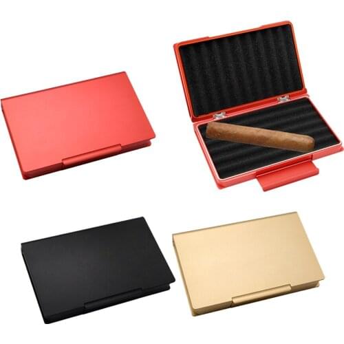 5-10pcs Cigars Case Portable Cigarette Tools Aluminum Smoking Accessories Humidor Box For Cohiba Free Shipping