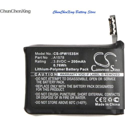 Cameron Sino 200mAh Battery A1578 for Apple A1553, A1554, MJ2T2LL/A, MJ2U2LL/A, MJ2V2LL/A, MJ2W2LL/A, Watch 38mm, Watch 42mm