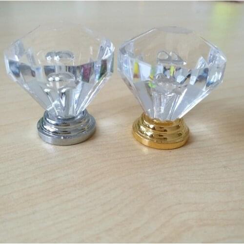 Acrylic Handles Pulls Knobs For Drawer Cabinet Furniture Hardware Aluminum Alloy Base Wear-resistant Durable Jewelry Box Handles
