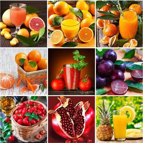 DIY Health Fruit 5D Diamond Painting Full Round Square Rhinestone Mosaic Diamante Embroidery Cross Stitch Wall Art Decor