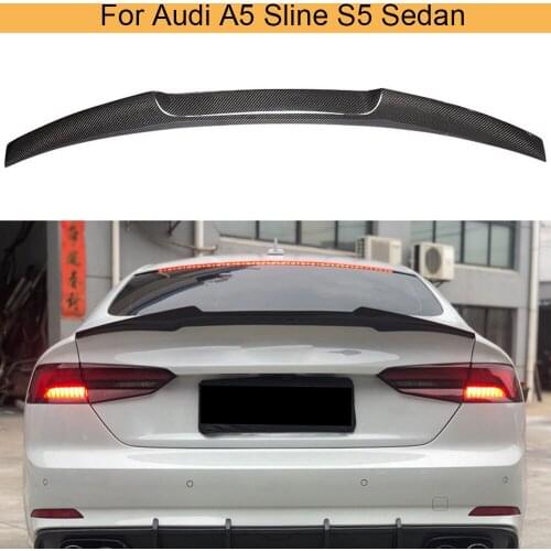 Car Rear Trunk Wing Spoiler For Audi A5 Sline S5 Sedan 2017 - 2019 Rear Trunk Boot Lid Lip Wing Spoiler Carbon Fiber
