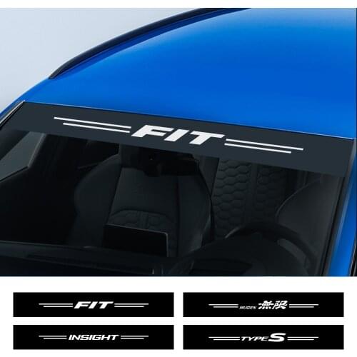 For Honda Fit Odyssey City Mugen HR-V CR-V Jazz Legend Si VTi Type R S Modulo Insight Car Front Windshield Stickers Accessories