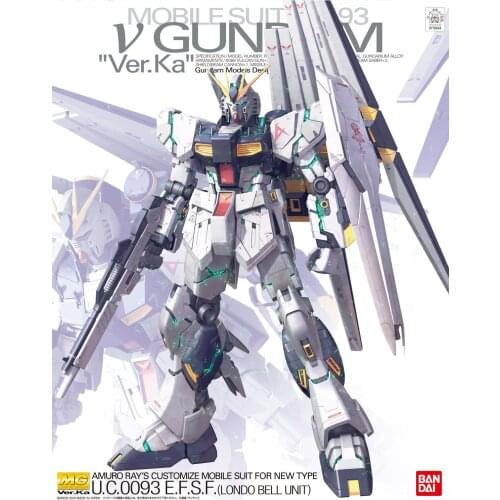 BANDAIGUNDAM MG 1/100 Rx-93 Nu Ver.Ka NEW Gundam model kids assembled Robot Anime action figure toys