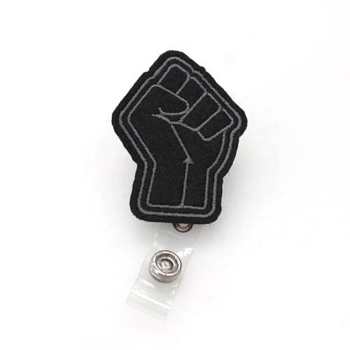 Free shipping felt Black lives mattter ID Retractable badge with clip holder
