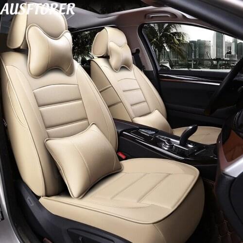 AUSFTORER Custom Fit Seat Covers for Subaru Tribeca Seats Cover Car Genuine Leather Seat Cushion Interior Accessories 23PCS/Sets
