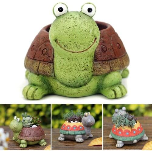 Resin Turtle Planter Succulent Pot Cactus Flower Pot Micro Landscape Tray floreiras exterior