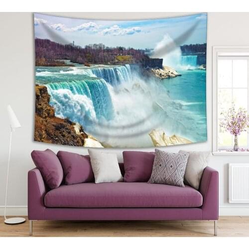 Tapestry Niagara Falls from the American Side in Spring Nature Clear Blue Water Tourist Attractions Landscape Print