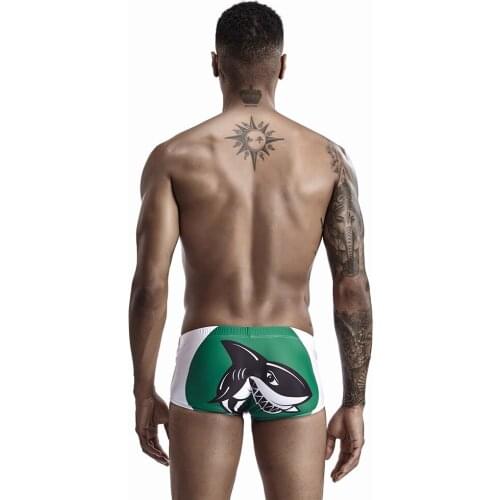 Shark Printed Swimmin Drunk Cartoon Cute Men Surfing Wear Quickly Dry Bathing Sunga Men Boarding Sexy Man Swimming Pool Swimsuit