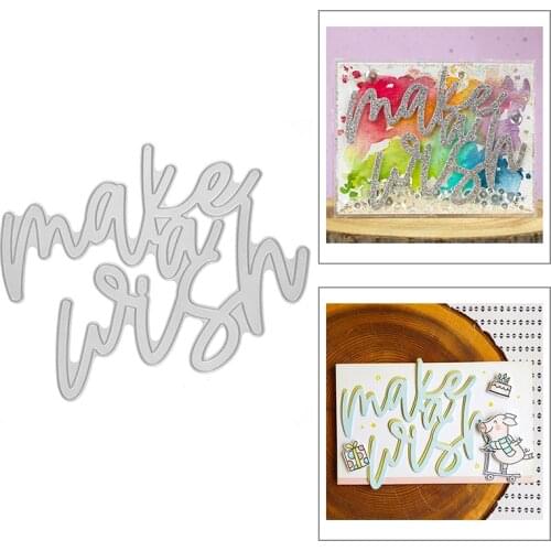 2021 New English Words Make A Wish Metal Cutting Dies For DIY Craft Making Greeting Card and Paper Scrapbooking Album No Stamps