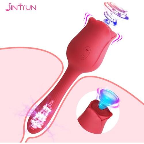Powerful Clit Rose Vibrator for Women Clitoris Nipple Sucker Vacuum Stimulator Dildo Sex Toys Vibrators Female Toy for Adults 18