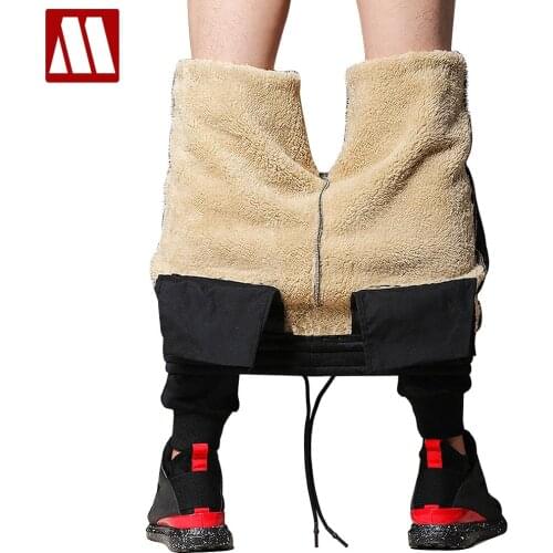 2020 Winter Plus Cashmere velvet Thicken Pants Men Casual Jogger Warm Fur Sweatpants Fleece Elastic Waist Trousers Track Pants