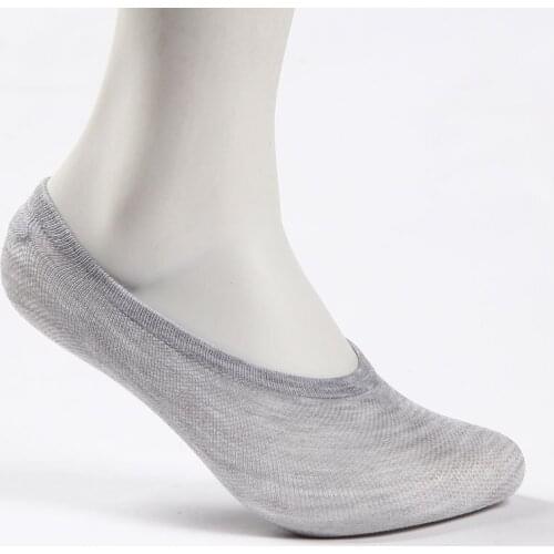 Men Socks Black White Gray Short Classic Male Boat Socks Bamboo Cotton Invisible Slippers Shallow Mouth Socks