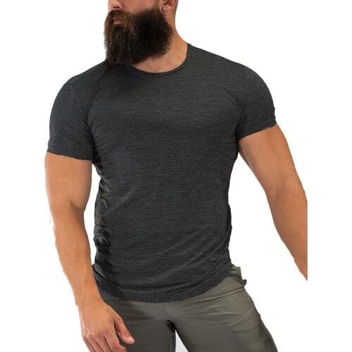 2021 New Summer Brand Shirt Sport T Shirt Men Quick Drying Running Shirt Men Workout Training Tees Fitness Top Elasticity T-Shir