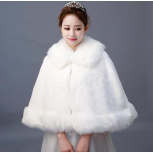 New Winter Plus Thick Coat Knot Wedding Cloak Bridal Warm Cloak One Size Cheap Stock Free Shipping