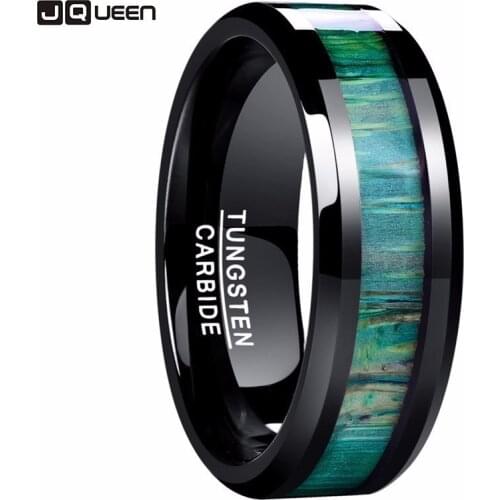 Brand New 100% Tungsten Carbide Male Ring Green Wood Surface Tungsten Steel Ring Wedding Bands Men Rings Fine Jewelry