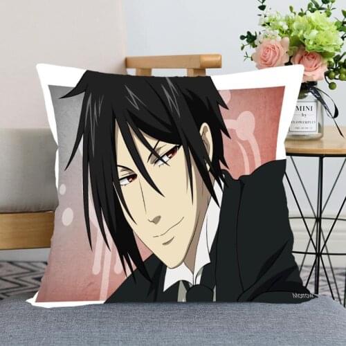 New Arrival Black Butler Pillowcase Wedding Decorative Pillow Cover Custom Printed Soft Satin Fabric Pillow Cases Not Fade