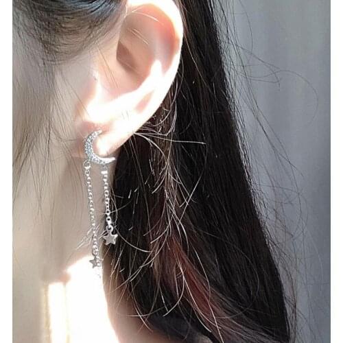 New Long Tassel Copper Chain Dangle Earrings for Women Sweet Lovely Moon Star Butterfly Wedding Earring Fashion Jewelry Gifts