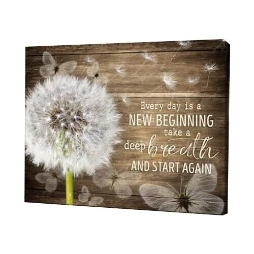 White Flower Canvas Poster Dandelion Wall Art Modern Home Decor Painting Print Pictures for Living Room or Bedroom Decoration