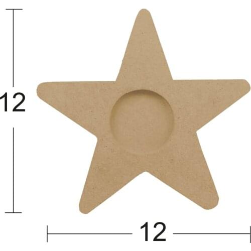 M07 Star T-Light Candle Holder, Can Be Painted Mdf Wooden Candle Holder