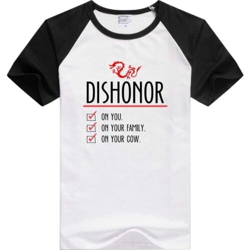 Mulan Dishonor on Your Cow short sleeve casual Men Women T-shirt Comfortable Tshirt Cool Print Tops GA550
