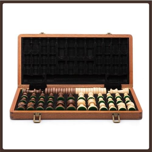 Professional Chess Set Luxury Wood Antique Medieval Walnut Folded Portable Checkerboard Storage Juegos De Mesa Games For Adults