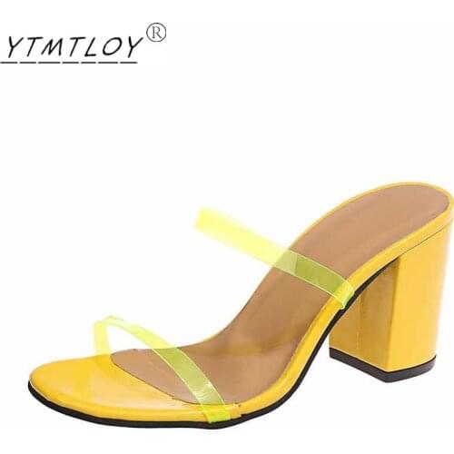Transparent Sandals High Heels Sexy Modern Slippers Hollow Summer High Heels Open Toe Office Ladies Shoes Zapatos De Mujer