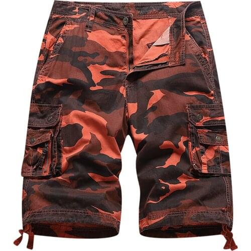Summer Camouflage Cargo Shorts Men Army Green Jogger Tactical Military Shorts Men Cargo Shorts Cotton Casual Loose Men Shorts