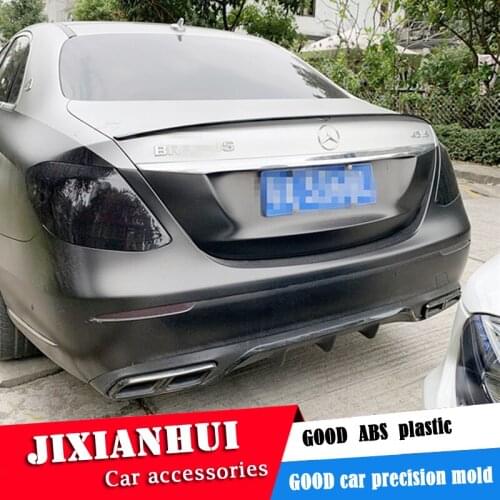 For W213 Spoiler 2016-2018 Mercedes-Benz W213 E-class E200 E260 Ack lip Spoiler ABS Car Rear Wing Color Rear Spoiler