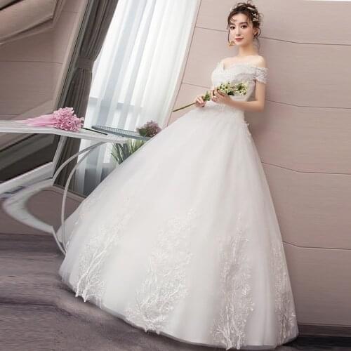 Wedding Dresses Illusion V-Neck Short Tulle Sequined Embroidery Backless Off The Shoulder Luxury White Women Bridal Gown G518