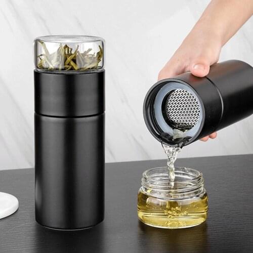 Tea Water Separation Thermos Bottle Tea Infuser 304 Stainless Steel Business Men Insulated Cup Small Portable Travel Coffee Cup