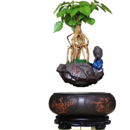 Maglev Ornaments Aerial Flower Potted Green Plant Opening Gift God of Wealth Creative Office Desk Surface Panel Gift home decor