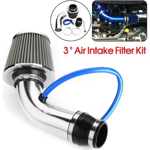 3'' 76mm Universal Car Cold Air Intake Filter Induction Kit Pipe Hose System Aluminum Full Set Turbo Air Filter Cone High Flow