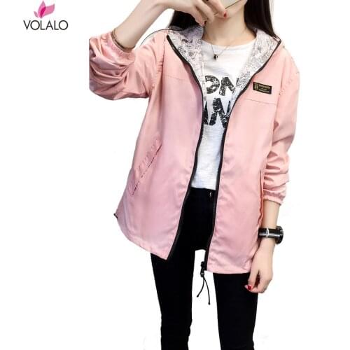 Spring Autumn Hooded Jacket Harajuku Zipper Pockets Bomber Womens Jackets Casual Color Block Coats Streetwear Outwear Clothes