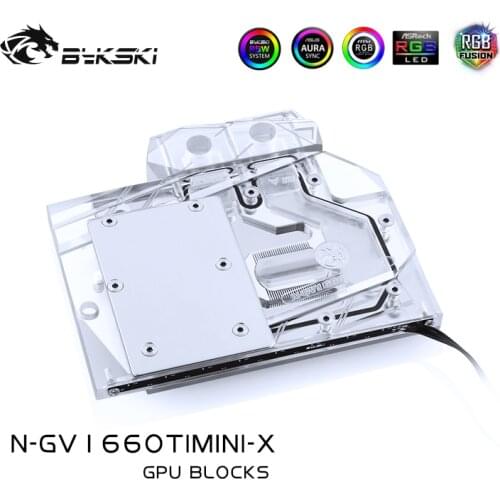 Bykski Water Block use for GIGABYTE AORUS RTX1660TI MINI ITX OC 6G/GTX 1660 Ti OC 6G / Full Cover Copper Radiator Block
