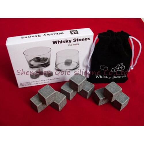 High Quality frdex free shipping 100sets/lot(9pcs/set) whisky stones beer stone whiskey ice stone great gift with color box