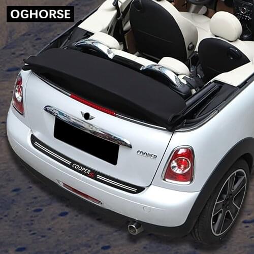 Car Rear Bumper Trunk Load Edge Protector Guard Trim Carbon Fiber Vinyl Sticker For Mini Cooper S R56 JCW Cabrio R57 Accessories