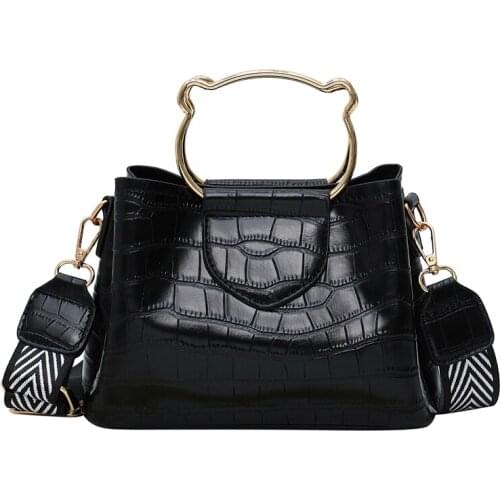 Fashion womens handbags high quality PU luxury design womens Messenger bag wide shoulder strap ladies shoulder bag discount