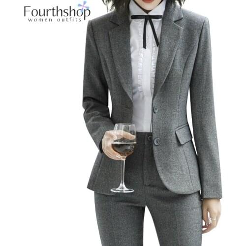 Office Work Notched Jacket Women Business Work Suit Blazer Long Sleeved Uniforms Outwear Autumn 2021 Plus Size Blazers Female
