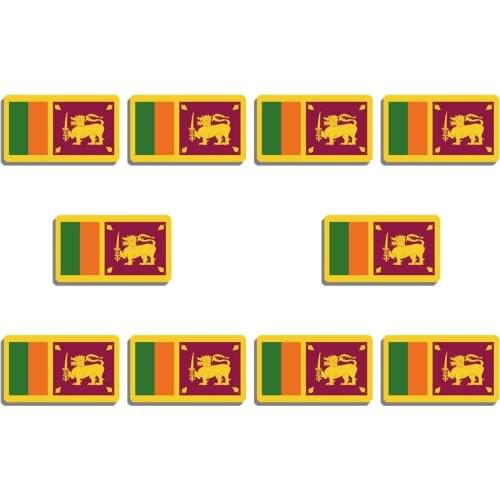 10Pcs Sri Lanka Flag Brooch Pride Flag Pin For Women And Men Art Resin Patriotism Badge