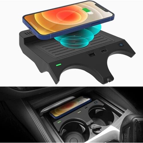 10W Car Wireless Charger Center Console Wireless Charger Pad for-BMW 5 Series 2017-2021 6 Series 2018-2019