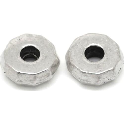100PCs Silver Color Flat Round Spacers Beads 8mm( 3/8") (B20337)