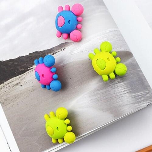 2 Pcs Cute Stationery Animals Crab Rubber Erasers School Office Correction Supplies for Kids Student Gift