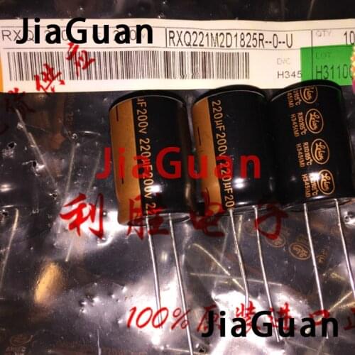 20PCS LELON RXQ 200V220UF 18X25mm Aluminum Electrolytic Capacitor 220uF/200V Low ESR Long Life 200V 220UF