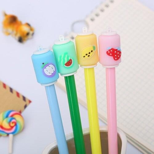 20 PCs Cute Cans Gel Pen Creative Student Cartoon Beverage Cans Water-Based Paint Pen Candy Color Office Signature Pen Wholesale